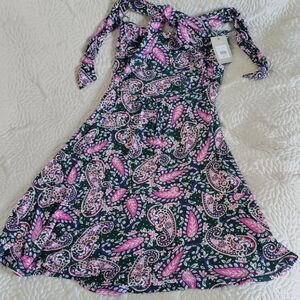 Boden Lila Halter Green and Pink Paisley Dress 10R